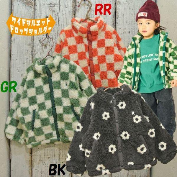 p.premier プルミエ　ファーフリーススナップボタンジャケット 子供服 セール 25秋冬