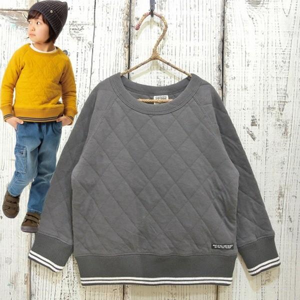 F.O.KIDS　エフオーキッズ　リブライン切替のキルトトレーナー　子供服 セール 19秋冬キャリー