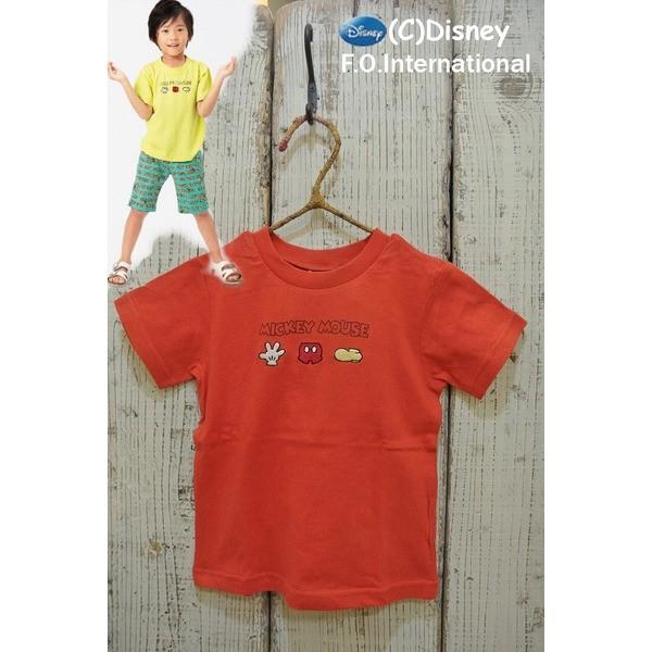 F.O.KIDS　エフオーキッズ　ディズニー　ミッキーアイコン刺繍の半袖Tシャツ　子供服 セール 1...