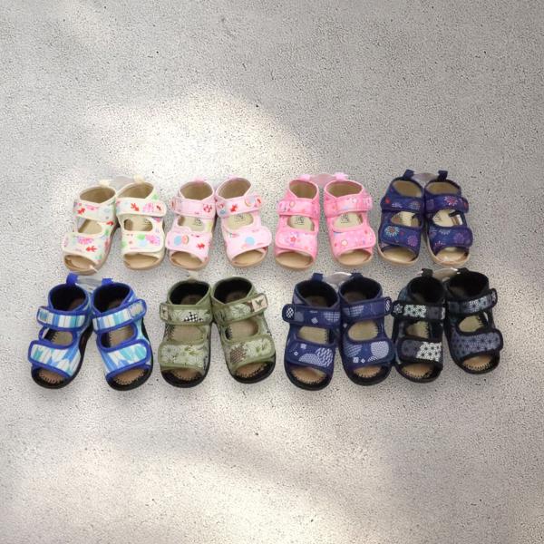 ベビーサンダル 13cm 14cm 15cm マジックテープ キッズ サンダル 甚平 和柄 恐竜 花...