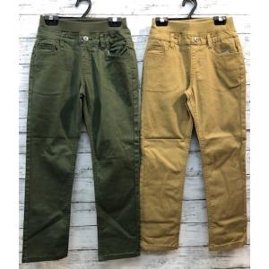 ロングパンツ 140cm 150cm 160cm 子供服 男の子 チノパン ウエストゴム サイドポケット ストレッチ リブ 長パン シンプル 薄手 ジュニア 秋物