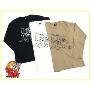 トムとジェリー 長袖Tシャツ 140cm 150cm 160cm ロンT TOM and JERRY キャラクター プリント 薄手 春物 秋物 子供服 男の子 トムジェリ ジュニア スクール｜kidsbird2