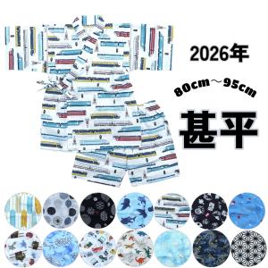 甚平 男の子 80cm 90cm 95cm じんべい 和柄 電車 恐竜 ドット くじら 花火 すいか 北欧 麻柄 はたらく車 矢絣 上下組 ベビー 夏 日本製生地 くろわっさんすべべ