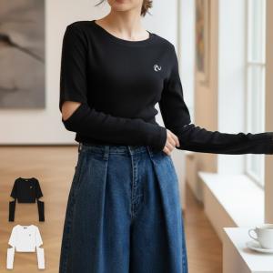 【NERDY】【アウトレット】NERDY CUT OUT CROPPED L/S T-SHIRT カットアウトクロップド L/S Tシャツ