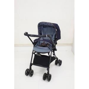 送料無料 スゴカルα 4キャス compact へリンボンネイビーNB 軽量ハイシート 生後1ヶ月〜 クリーニング済