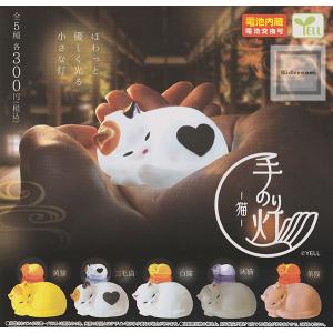 手のり灯 猫 全5種+ディスプレイ台紙セット エール ガチャポン