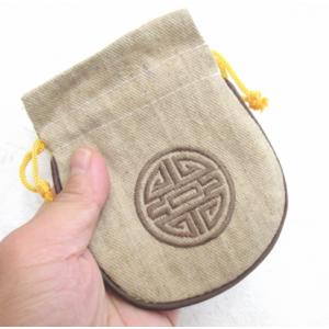 刺繍入り巾着袋 底丸タイプ カラー:きなり サ...の詳細画像2