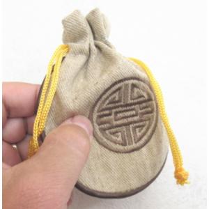 刺繍入り巾着袋 底丸タイプ カラー:きなり サ...の詳細画像4