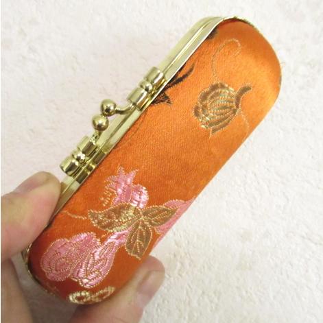 リップケース　鏡付き　オレンジ　丸っこくてキュートなリップケース　ミラー付きで便利！　しかも格安リッ...