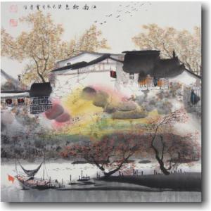 偶成》 朱熹 「少年老い易く学成り難し」 偶成の漢詩掛け軸 高級表装