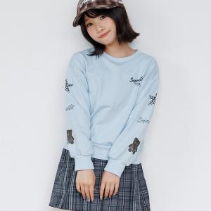 アルジー 袖プリントトレーナー 長袖 スウェッ...の詳細画像1