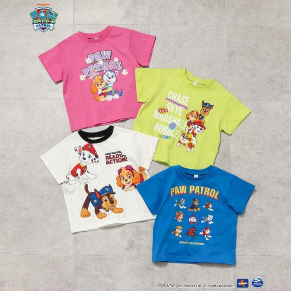 パウパトロール 半袖Tシャツ 80-130cm 男の子 女の子 総柄 Tシャツ 半袖 子供服 apr...