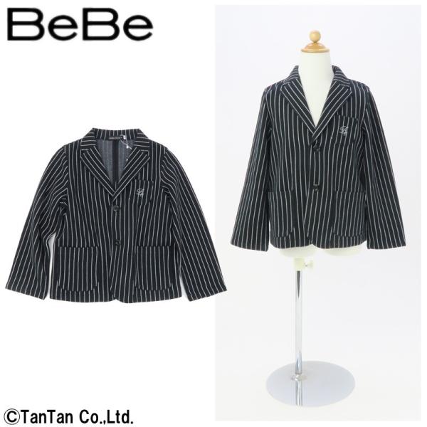 20％OFFセールテーラードジャケット 子供服 男の子 ストライプ柄 BEBE ベベ フォーマル ア...