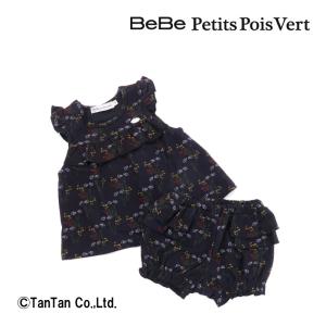 60％OFFセール セットアップ スーツ 70 ベビー 女の子 2点セット チュニック ブルマ 花柄 秋 冬 BeBe Petits Pois Vert べべ プチ ポア ベール K 2303 45｜kidstantan