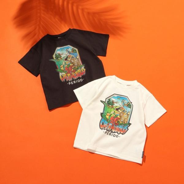 福井県立恐竜博物館コラボ 半袖Tシャツ DINOアート 恐竜 ダイナソー Tシャツ 男の子 キッズ ...