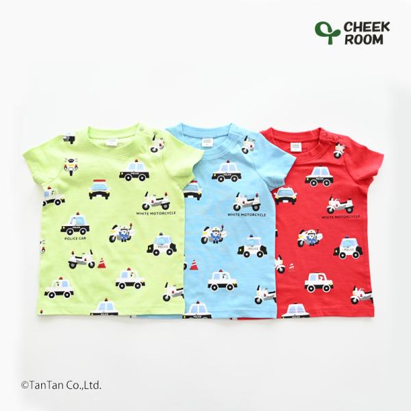 20％OFFセール 半袖Tシャツ パトカー 白バイ はたらく車 男の子 女の子 キッズ 80-130...