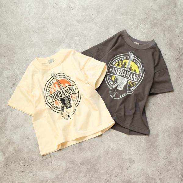 30％OFFセール ロックバンド柄 ヴィンテージ風 NIRBANANA柄Tシャツ 半袖 子供服 キッ...