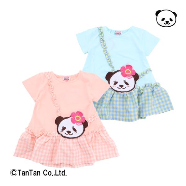 10％OFFセール ギャラッチ 半袖ワンピース 女の子 キッズ  パンダ ポシェット風   80-1...
