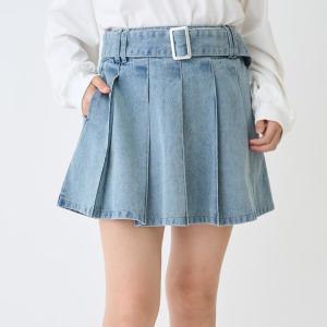 30%OFFセール デニムプリーツスカート イ...の詳細画像1