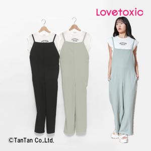 LOVETOXIC ラブトキシック オールインワン インナー付き セット 半袖Tシャツ 女の子 キッズ ジュニア 140-160cm G 新作 2402 49｜kidstantan