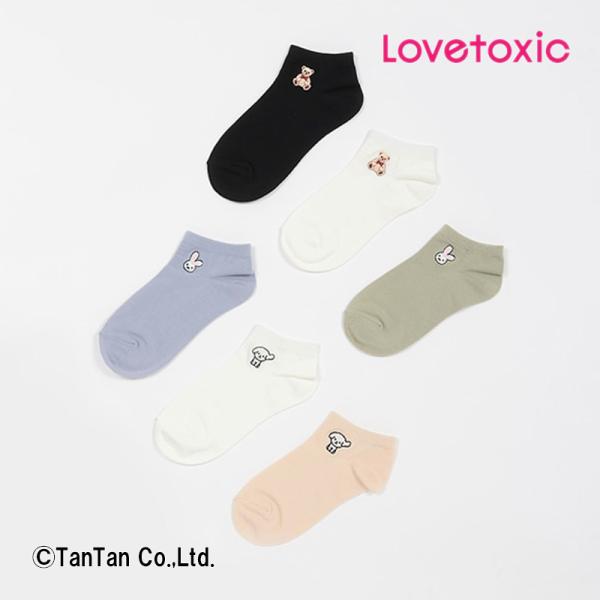 10％OFFセールLOVETOXIC ラブトキシック スニーカーソックス アンクル ワンポイント 刺...