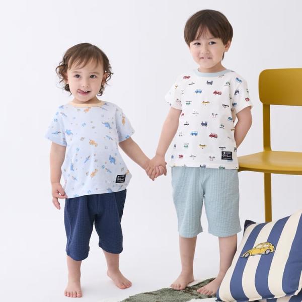 半袖パジャマ プティマイン はたらく車 恐竜 マリン くま柄 男の子 キッズ 子供用 80-130c...
