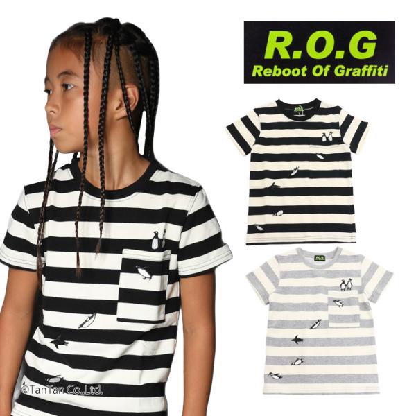 10％OFFセール 半袖Tシャツ ボーダー柄 男の子 女の子 キッズ ジュニア  ペンギン  100...