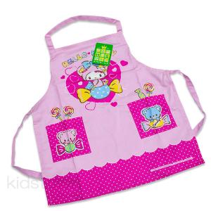 送料無料 ハローキティ エプロン キャンディ柄 110cm 約43×40cm 綿100％ HELLO KITTY サンリオ 日本製