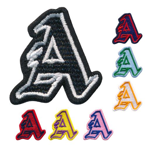 縦4cmサイズ　アルファベット ワッペン 【花文字 タイプ】　/   名前 刺繍  アイロン