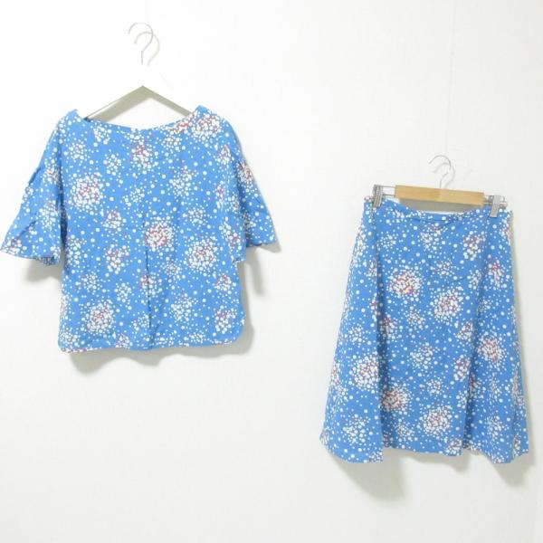 良品 sallyscott サリースコット 総柄 半袖ブラウス＋ひざ丈スカート セットアップ 11号...