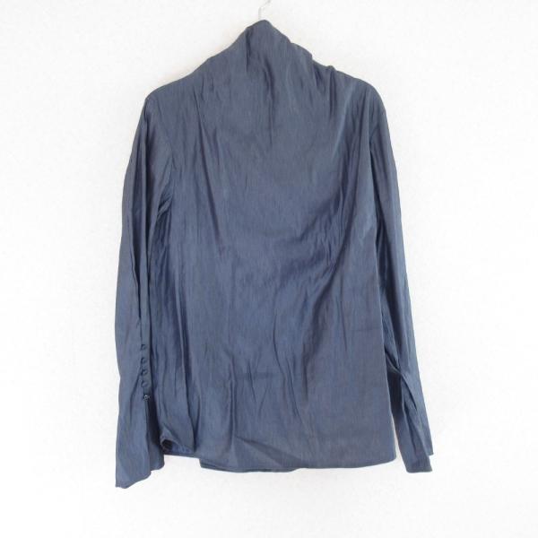 美品 AMERI アメリ ハイネックブラウス プルオーバー サイズF インディゴ レディース 古着 ...