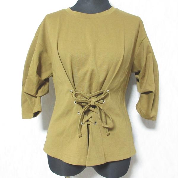 未使用 AMERI アメリ レースアップカットソー 028130700 サイズF ブラウン レディー...