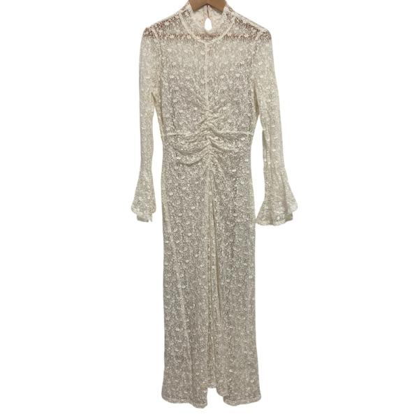 美品 23AW LILY BROWN リリーブラウン シュリンクレースギャザーリングワンピース シア...