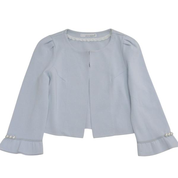 美品 jolie mignon ジョリーミニョン 袖口パール付き ベルスリーブ ボレロ カーディガン...