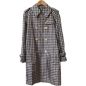 良品 MACKINTOSH マッキントッシュ アセテート ギンガムチェック トレンチコート サイズ34 ピンクブラウン レディース 古着 中古