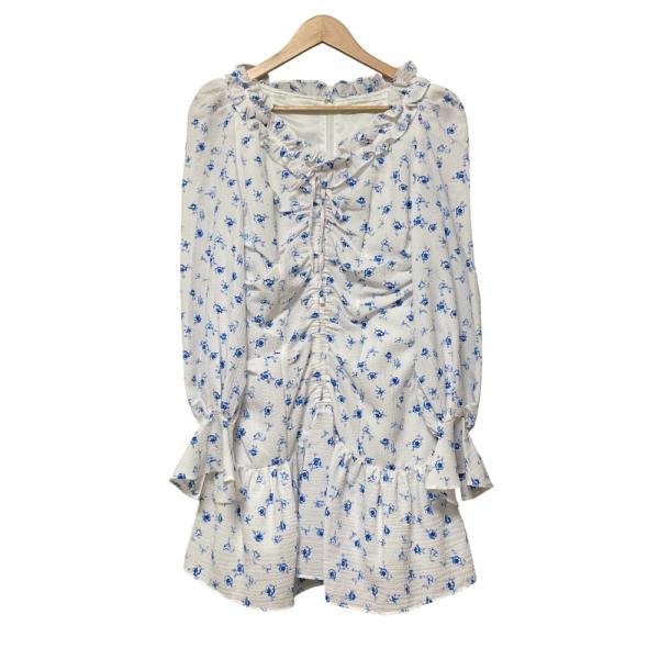 未使用 24SS SNIDEL スナイデル プリントギャザーミニドレス ワンピース サイズ1 ブルー...