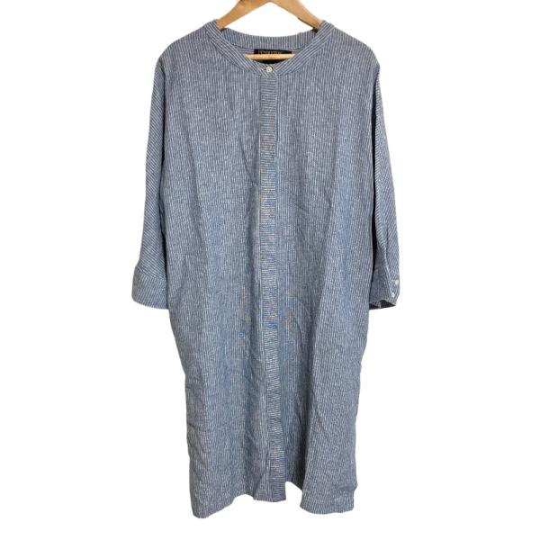 良品 PENDLETON ペンドルトン ストライプ リネン シャツワンピース S ネイビー ホワイト...