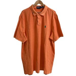 良品 Polo by Ralph Lauren ポロバイラルフローレン ヴィンテージ加工 ポロシャツ サイズXXL オレンジ メンズ 古着 中古