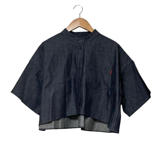 美品 AMERI アメリ OTONA COMPACT DENIM SHIRT 半袖 クロップド デニ...