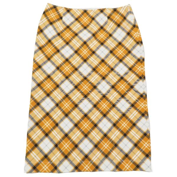 未使用 BURBERRY バーバリー チェック柄 タイトスカート ハーフ 膝丈 バックスリット スト...