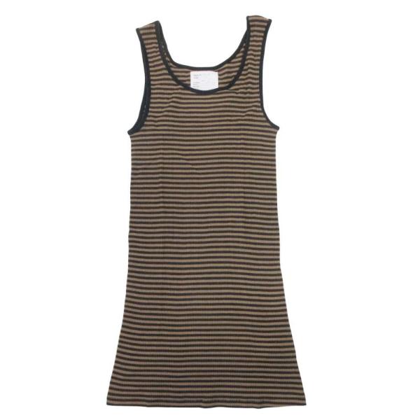 美品 RNA アールエヌエー ボーダー リブ ロング丈 タンクトップ ノースリーブ カットソー トッ...