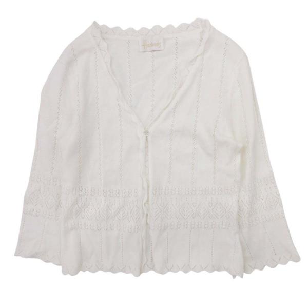 美品 Harrods ハロッズ コットンニット カーディガン ボレロ 羽織 カットソー トップス 透...