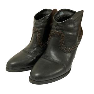 良品 UGG アグ シャーロット レザー ショートブーツ ブーティ 1005656 サイズUS7 24cm ブラック レディース 古着 中古