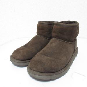 UGG アグ ムートン ショートブーツ EU37 23cm ブラウン レディース 古着 中古