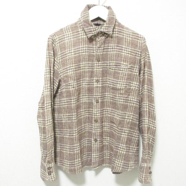 美品 45rpm フォーティファイブアールピーエム チェック柄 長袖 ネルシャツ ブラウス 3 ブラ...