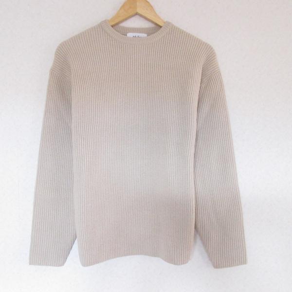 美品 Mila Owen ミラオーウェン 長袖 クルーネック ニット プルオーバー セーター F ベ...