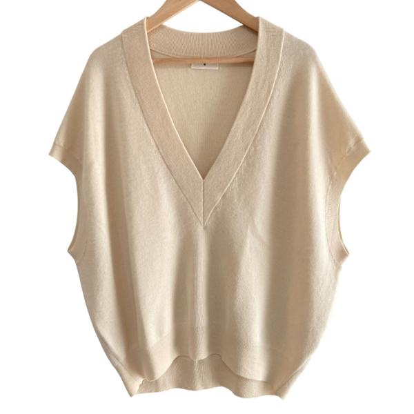 良品 23AW TB TOMORROWLAND .B トゥモローランドビー カシミヤ100％ Vネッ...
