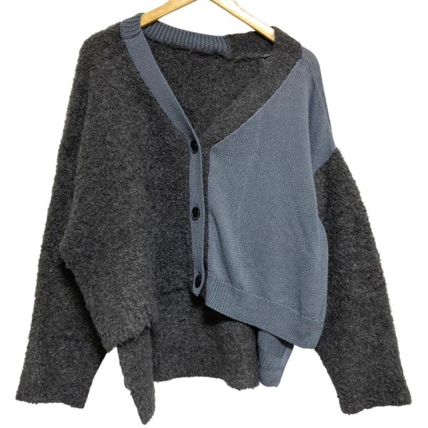 美品 25AW ayane アヤン 異素材ドッキングカーディガン 875828 サイズ38 チャコー...