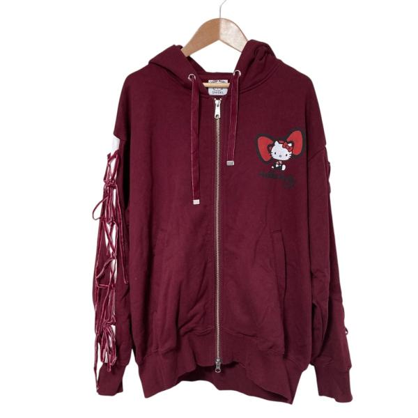 良品 25AW SNIDEL スナイデル HELLO KITTY レースアップパーカー フーディ S...
