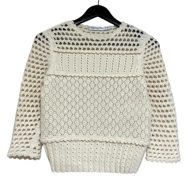 美品 Christian Dior クリスチャンディオール  ウール カシミヤモヘア 七分袖 ニット...